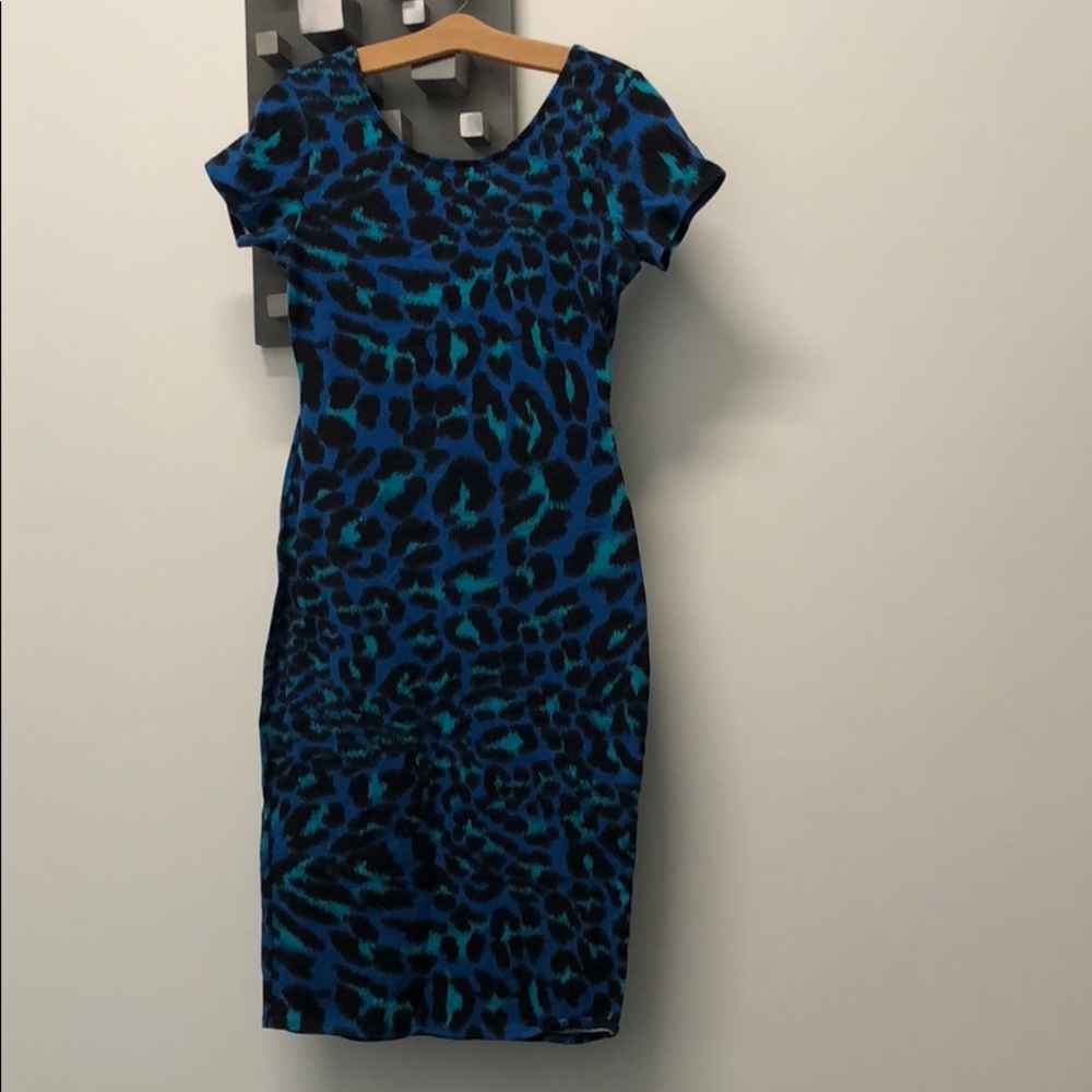 Leopard print midi dress